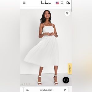 Lulus White Tulle Midi Dress